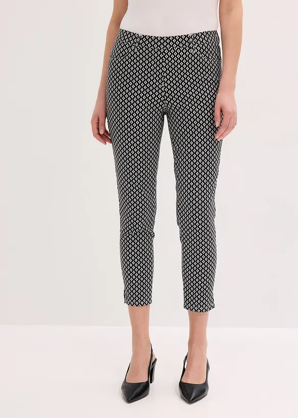7/8-Stretch-Hose aus Bengalin in schwarz von vorne - bonprix