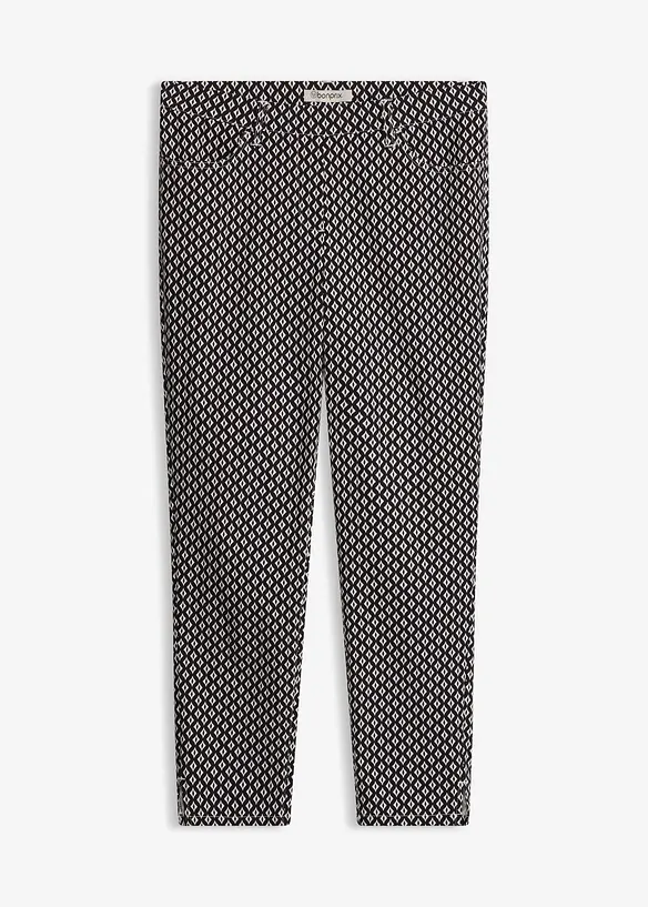7/8-Stretch-Hose aus Bengalin in schwarz von vorne - bonprix