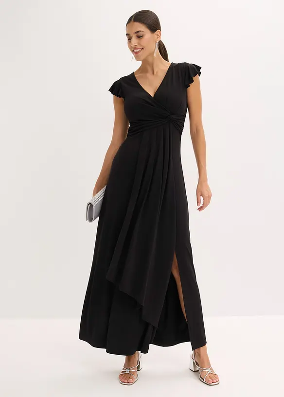 Maxikleid in schwarz von vorne (Totalaufnahme) - bonprix