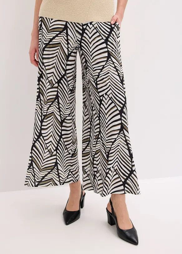 Weite Jerseyhose in schwarz von vorne - bonprix Weite Jerseyhose in schwarz von vorne - bonprix