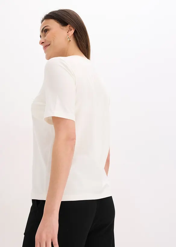 Shirt aus Bio-Baumwolle in weiß von hinten (im Anschnitt) - bonprix