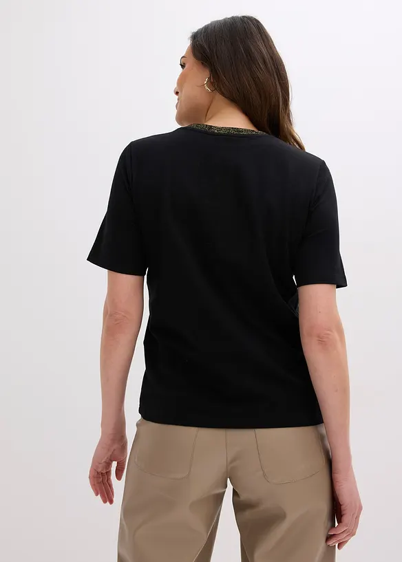 Shirt aus Bio-Baumwolle in schwarz von hinten (im Anschnitt) - bonprix