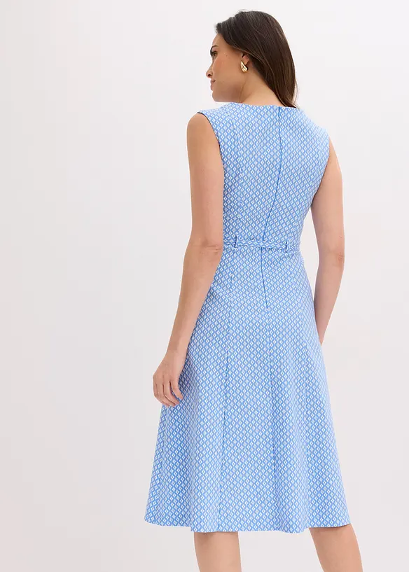 Kleid mit Gürtel in blau von hinten (Totalaufnahme) - bonprix Kleid mit Gürtel in blau von hinten (Totalaufnahme) - bonprix