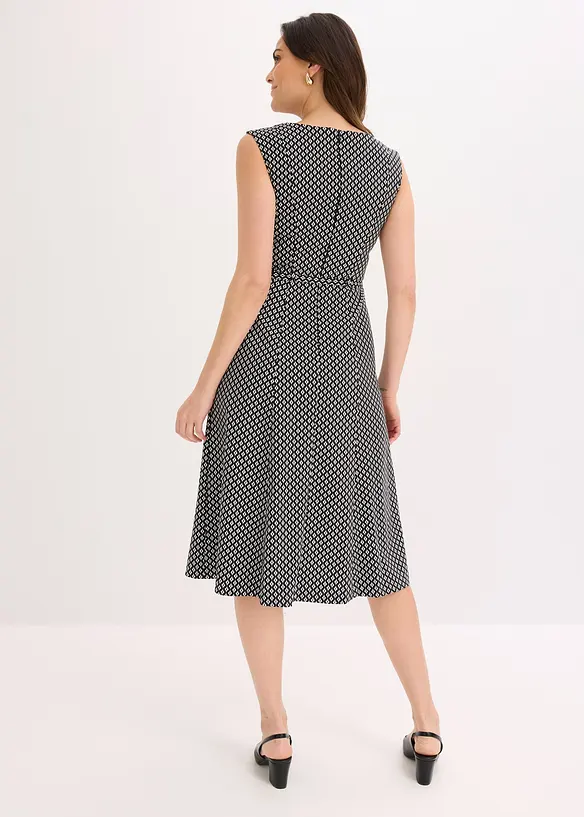Kleid mit Gürtel in schwarz von hinten (Totalaufnahme) - bonprix Kleid mit Gürtel in schwarz von hinten (Totalaufnahme) - bonprix