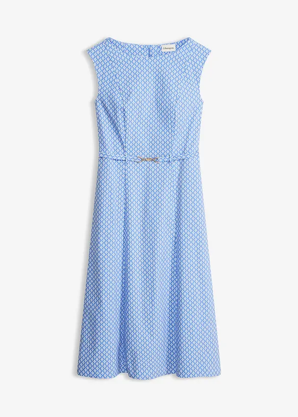 Kleid mit Gürtel in blau von vorne - bonprix Kleid mit Gürtel in blau von vorne - bonprix