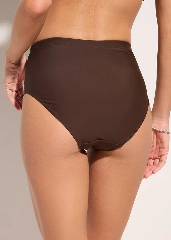 High Waist Light Shape-Bikinihose in braun von hinten - bonprix