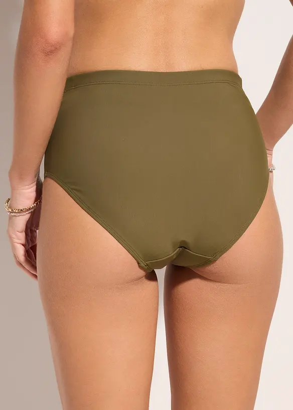 High Waist Light Shape-Bikinihose in grün von hinten - bonprix