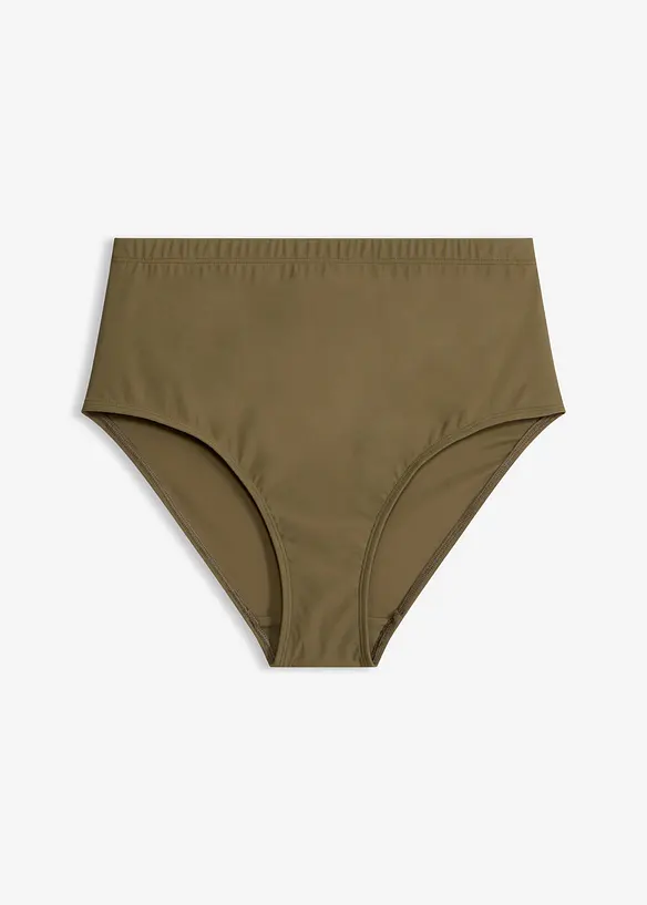 High Waist Light Shape-Bikinihose in grün von vorne - bonprix