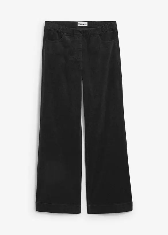 High-Waist-Cordhose aus Baumwoll-Mix in schwarz von vorne - bonprix High-Waist-Cordhose aus Baumwoll-Mix in schwarz von vorne - bonprix