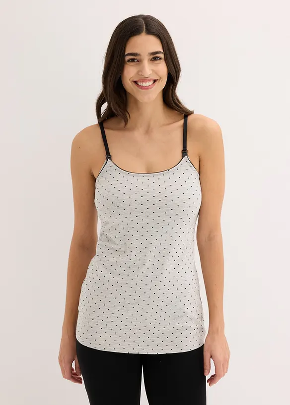 Stilltop mit Bio-Baumwolle  (2er Pack) in blau von vorne (im Anschnitt) - bonprix