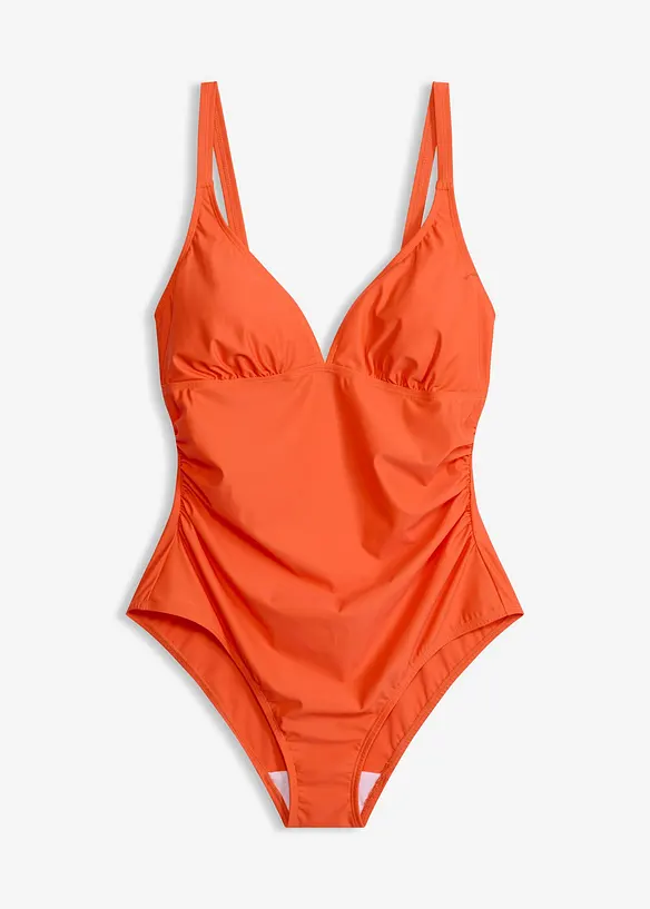 Light Shape-Badeanzug mit V-Ausschnitt in orange von vorne - bonprix