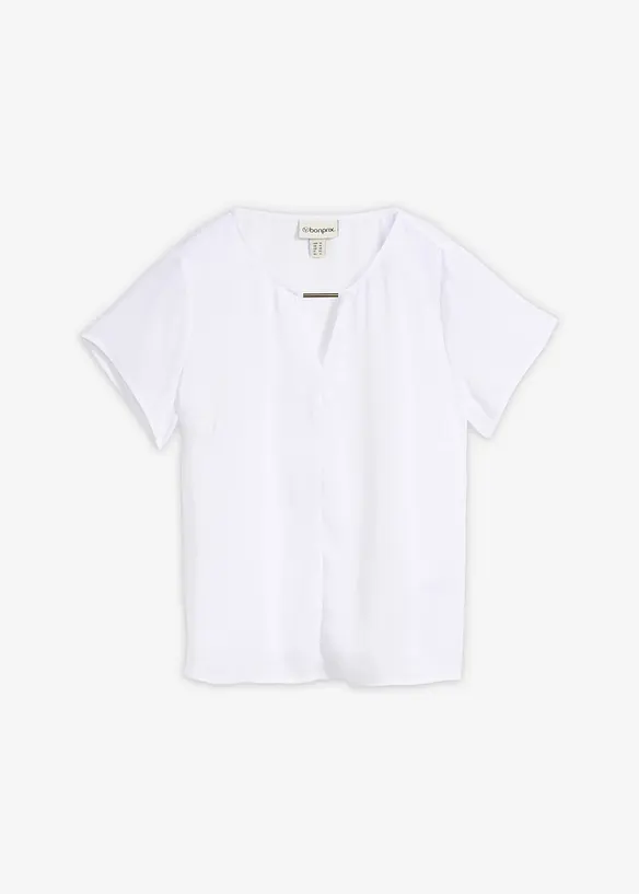 Tunika aus feinem Satin in weiß von vorne - bonprix