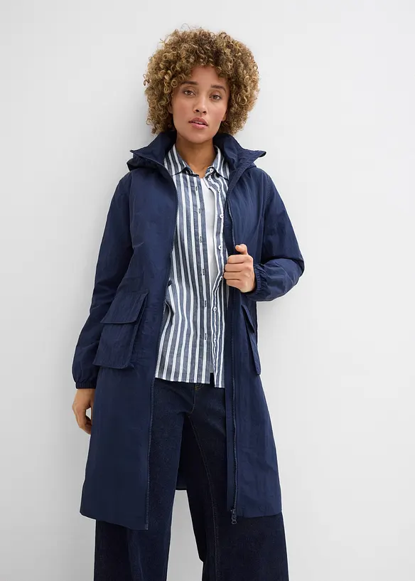 leichter Parka in blau von vorne (Totalaufnahme) - bonprix