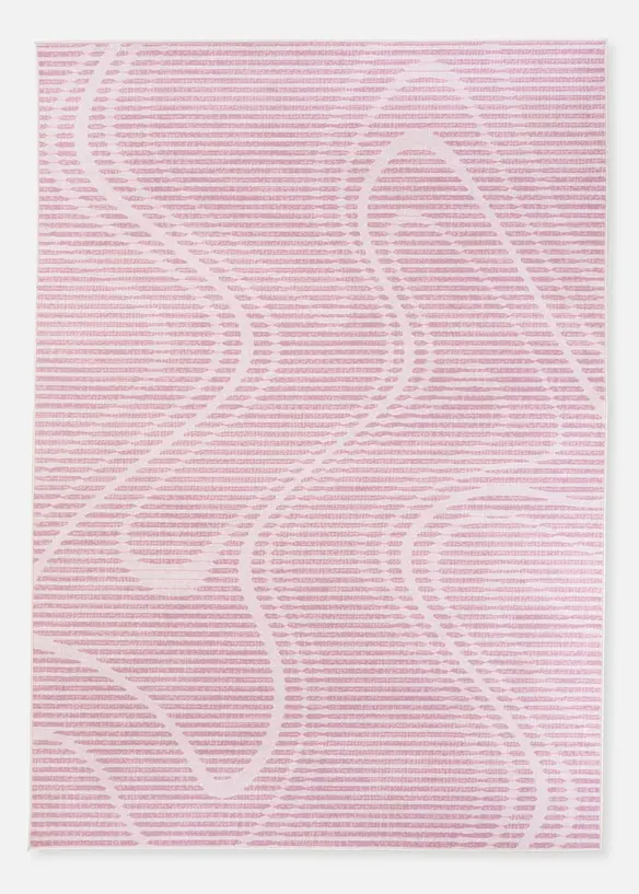 Teppich mit graphischer Musterung in rosa von vorne - bonprix