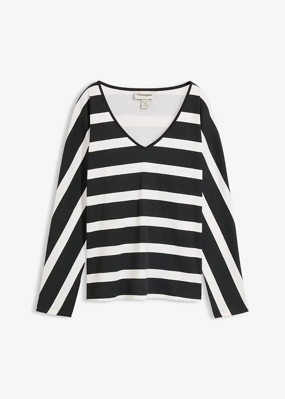 Langarmshirt aus reiner Bio-Baumwolle in schwarz von vorne - bonprix Langarmshirt aus reiner Bio-Baumwolle in schwarz von vorne - bonprix
