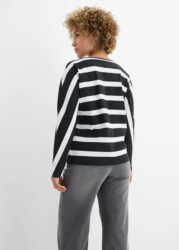 Langarmshirt aus reiner Bio-Baumwolle in schwarz von hinten (im Anschnitt) - bonprix Langarmshirt aus reiner Bio-Baumwolle in schwarz von hinten (im Anschnitt) - bonprix