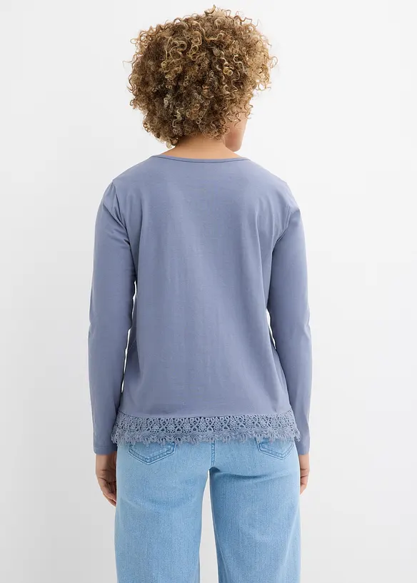 Langarmshirt aus reiner Baumwolle (2er Pack) in blau von hinten (im Anschnitt) - bonprix Langarmshirt aus reiner Baumwolle (2er Pack) in blau von hinten (im Anschnitt) - bonprix