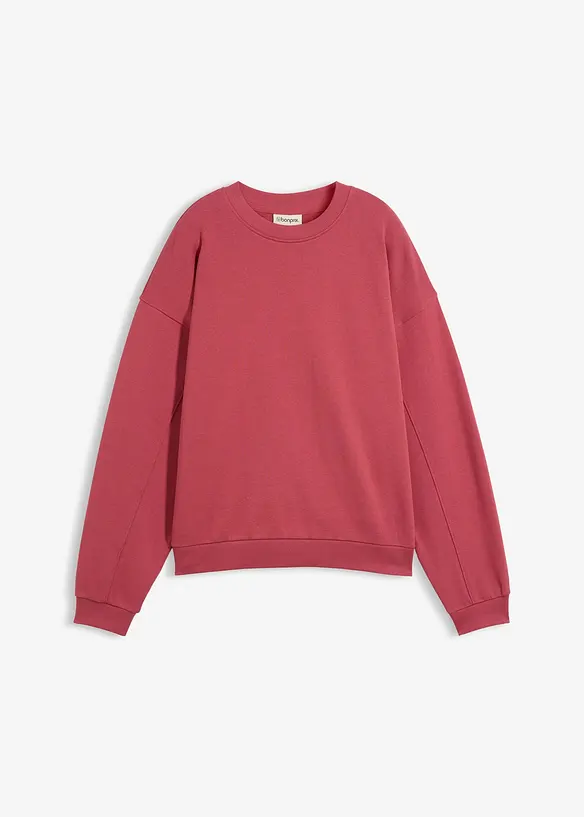 Oversize-Sweatshirt aus reiner Bio-Baumwolle in rot von vorne - bonprix