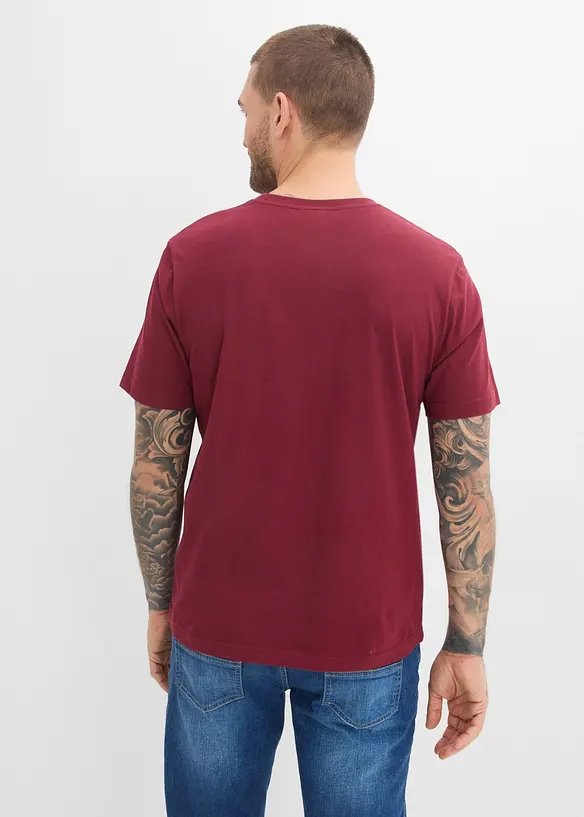 T-Shirt (2er Pack) aus reiner Bio-Baumwolle in grau von hinten (im Anschnitt) - bonprix
