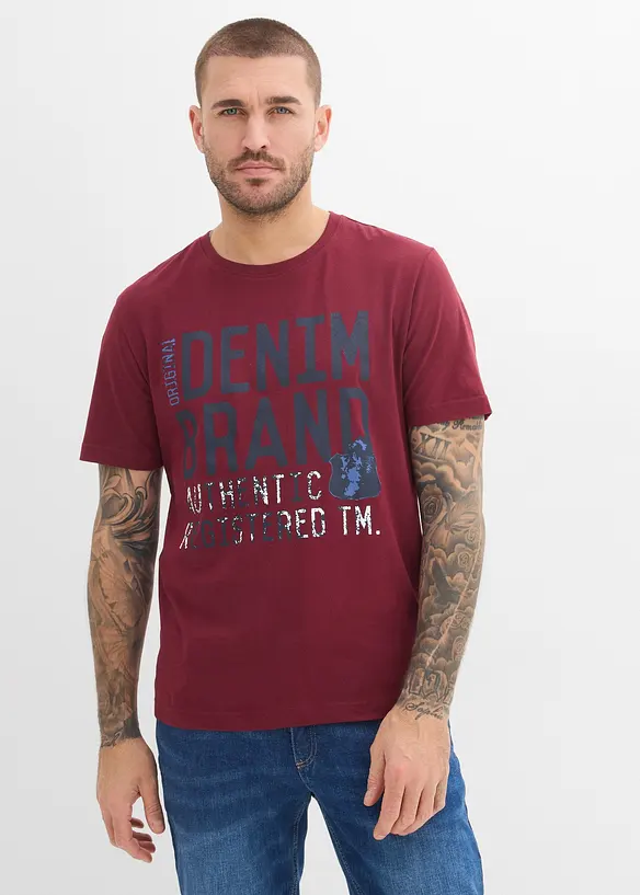 T-Shirt (2er Pack) aus reiner Bio-Baumwolle in grau von vorne (im Anschnitt) - bonprix