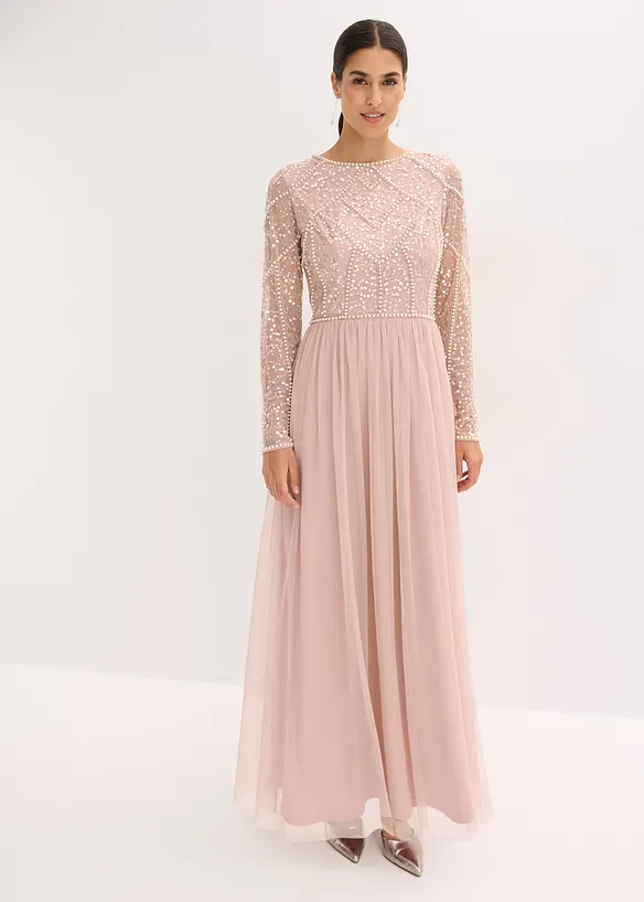 Abendkleid in rosa von vorne (Totalaufnahme) - bonprix