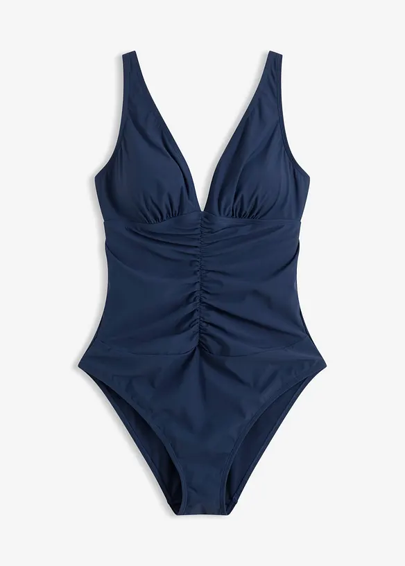 Light Shape-Badeanzug mit Raffung in blau von vorne - bonprix