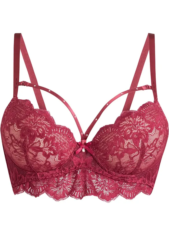 Schalen-BH mit abnehmbaren dekorativen Straps in rot von vorne - bonprix