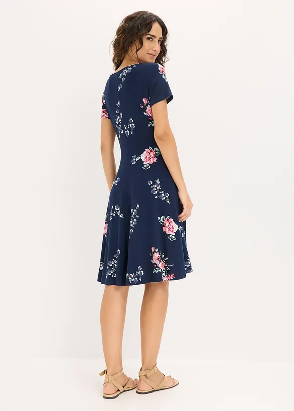 Jerseykleid aus Viskose-Mix in blau von hinten (Totalaufnahme) - bonprix Jerseykleid aus Viskose-Mix in blau von hinten (Totalaufnahme) - bonprix
