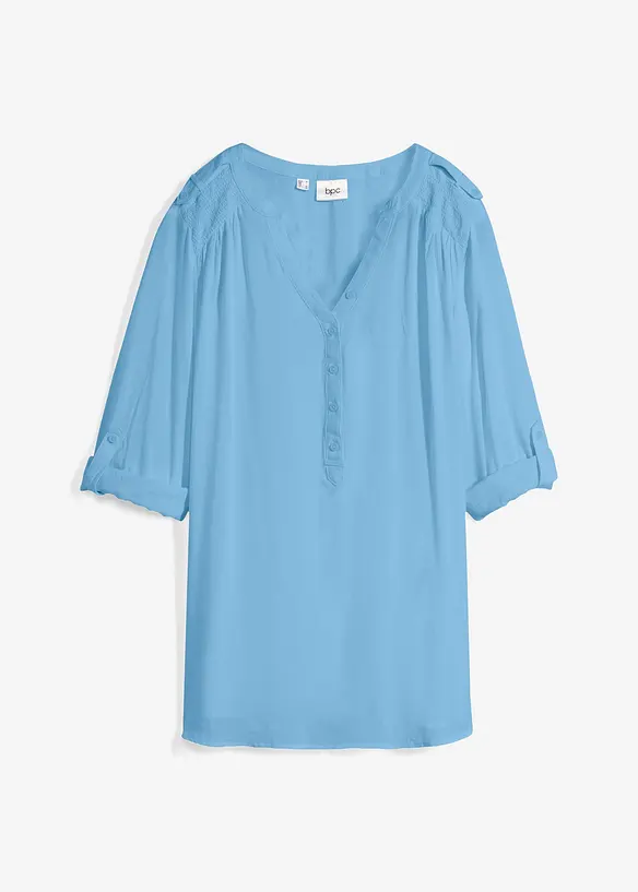 Tunikabluse aus softer Viskose in blau von vorne - bonprix