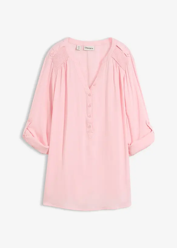 Tunikabluse aus softer Viskose in rosa von vorne - bonprix