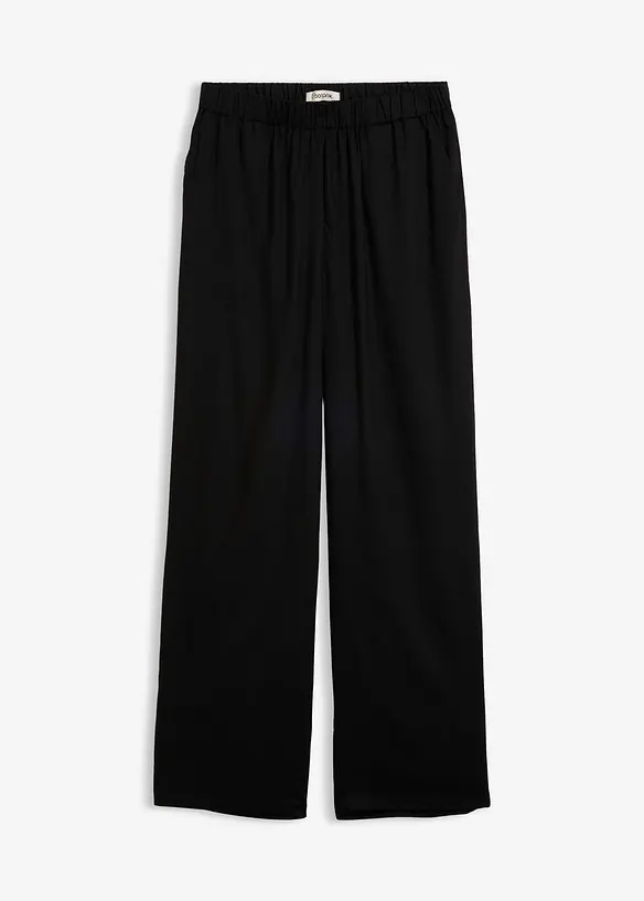 Schlupfhose aus leichter Viskose in schwarz von vorne - bonprix Schlupfhose aus leichter Viskose in schwarz von vorne - bonprix