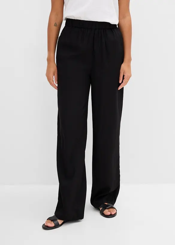Schlupfhose aus leichter Viskose in schwarz von vorne - bonprix Schlupfhose aus leichter Viskose in schwarz von vorne - bonprix