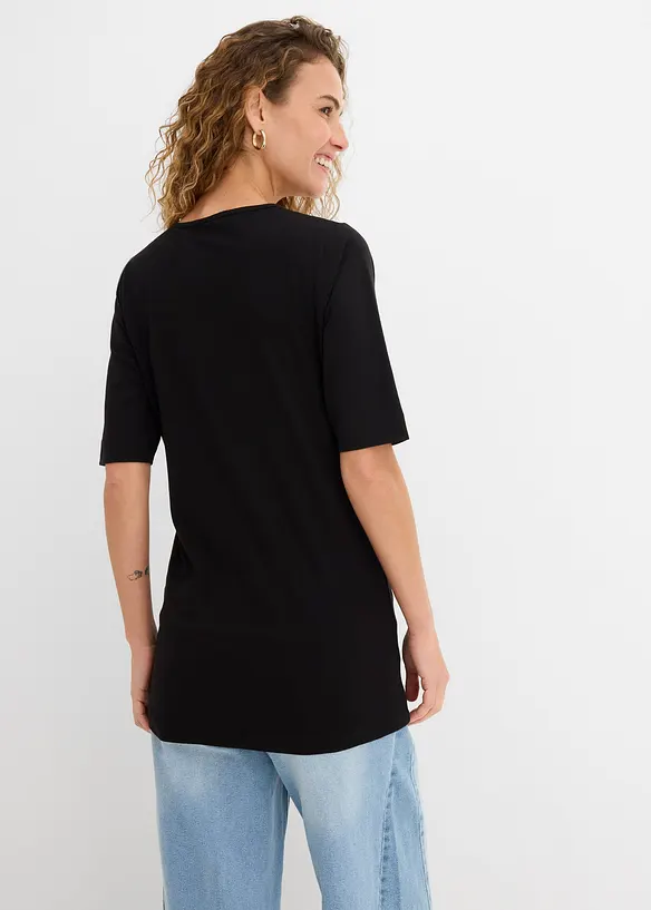 Shirt, extra lang in schwarz von hinten (im Anschnitt) - bonprix