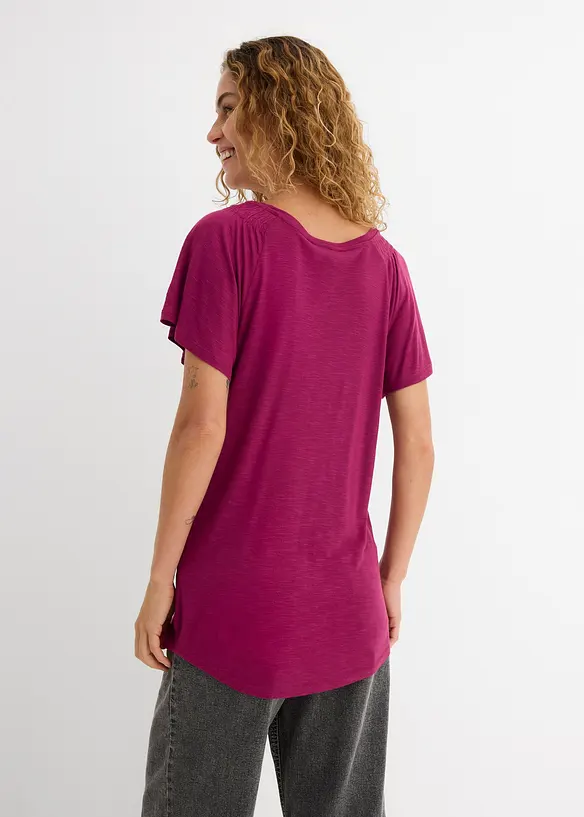 Flammgarn-Shirt mit Flügelärmeln in lila von hinten (im Anschnitt) - bonprix Flammgarn-Shirt mit Flügelärmeln in lila von hinten (im Anschnitt) - bonprix