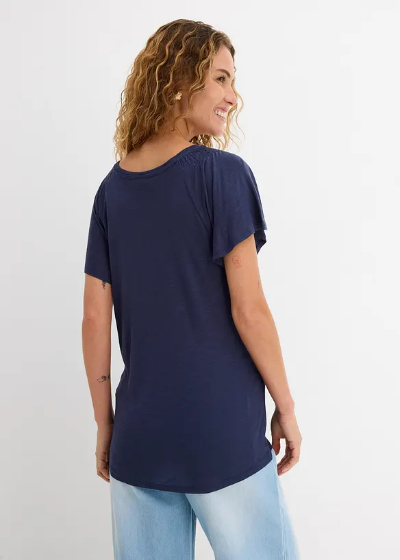 Flammgarn-Shirt mit Flügelärmeln in blau von hinten (im Anschnitt) - bonprix Flammgarn-Shirt mit Flügelärmeln in blau von hinten (im Anschnitt) - bonprix