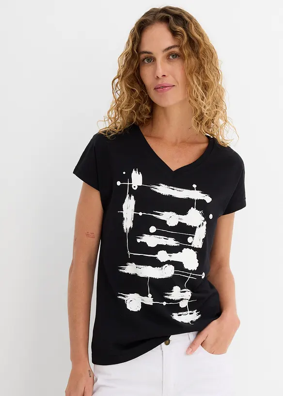 Shirt in schwarz von vorne (im Anschnitt) - bonprix Shirt in schwarz von vorne (im Anschnitt) - bonprix