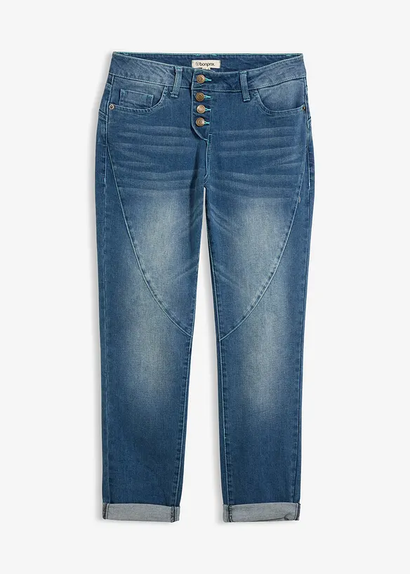 Boyfriend-Jeans in blau von vorne - bonprix