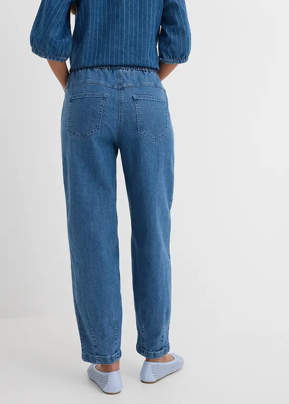 Mom-Jeans High Waist, Bequembund in blau von hinten - bonprix