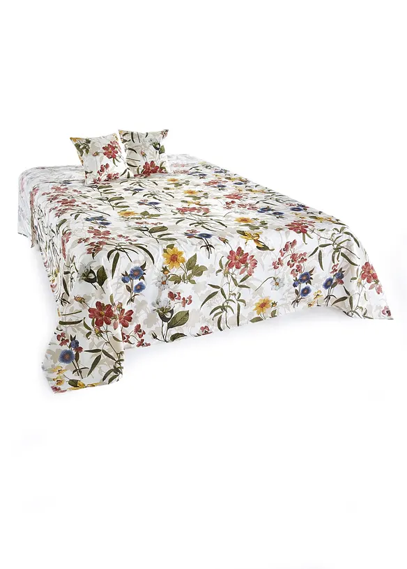 Kissenbezug mit floralem Design (2er Pack) in beige - bonprix
