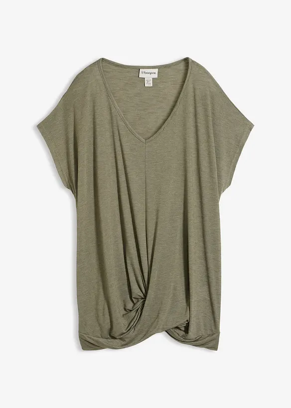 Shirt aus Viskose-Mix in grün von vorne - bonprix
