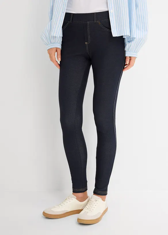 Leggings in Jeansoptik in blau von vorne - bonprix