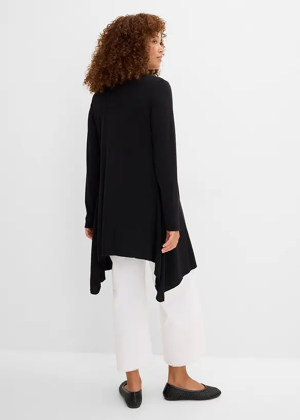Shirtjacke aus softem Viskose-Mix in schwarz von hinten (im Anschnitt) - bonprix Shirtjacke aus softem Viskose-Mix in schwarz von hinten (im Anschnitt) - bonprix