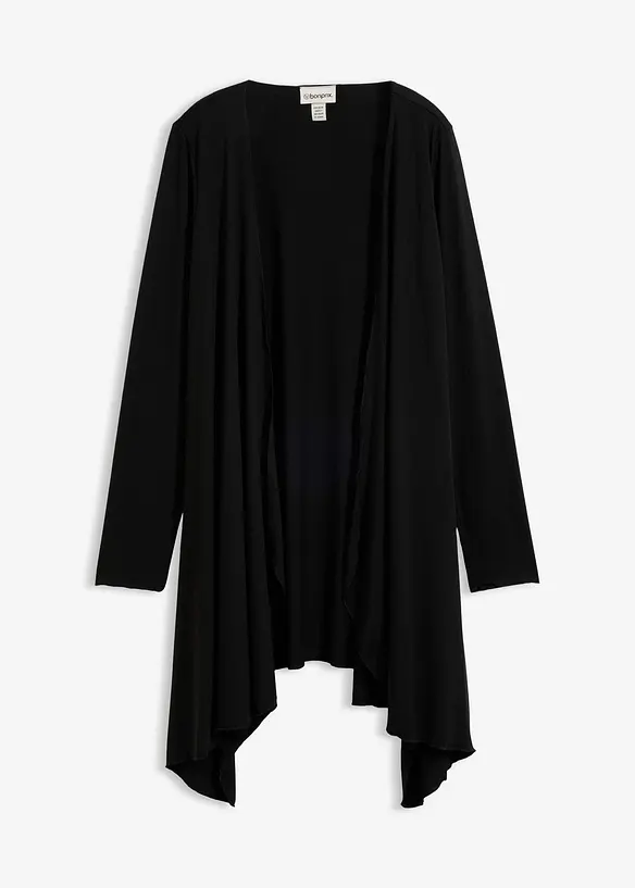 Shirtjacke aus softem Viskose-Mix in schwarz von vorne - bonprix Shirtjacke aus softem Viskose-Mix in schwarz von vorne - bonprix