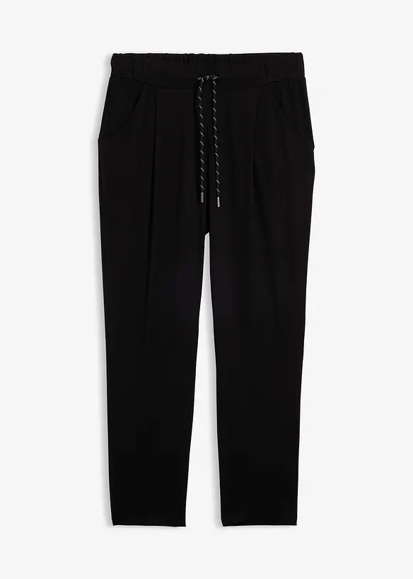 Sporthose aus Viskose-Mix, 7/8-Länge in schwarz von vorne - bonprix Sporthose aus Viskose-Mix, 7/8-Länge in schwarz von vorne - bonprix