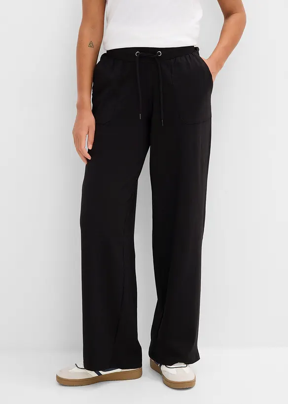 Jogginghose aus Baumwoll-Mix in schwarz von vorne - bonprix Jogginghose aus Baumwoll-Mix in schwarz von vorne - bonprix