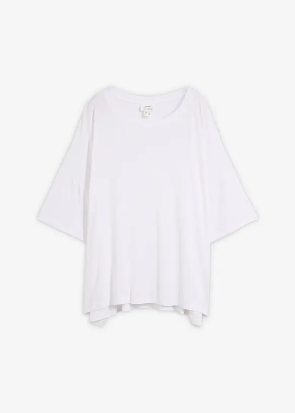 Oversize-Shirt aus fließender Viskose in weiß von vorne - bonprix