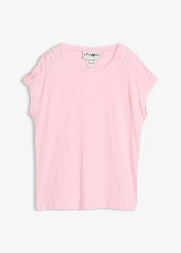 Boxy-Shirt, kurzarm in rosa von vorne - bonprix