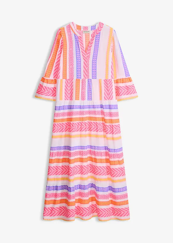 Maxikleid aus fließender Viskose in weiß von vorne - bonprix