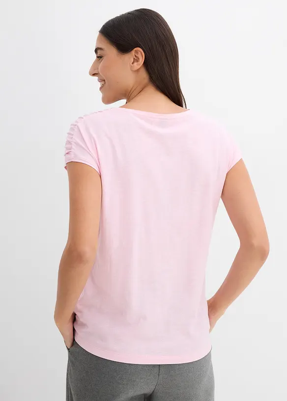 Boxy-Shirt, kurzarm in rosa von hinten (im Anschnitt) - bonprix