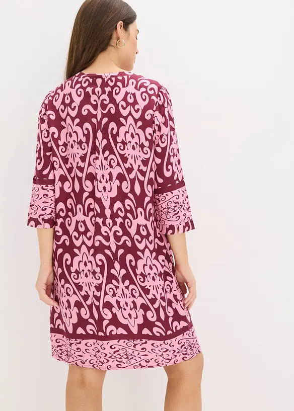Tunika-Kleid aus fließender Viskose in rot von hinten (Totalaufnahme) - bonprix Tunika-Kleid aus fließender Viskose in rot von hinten (Totalaufnahme) - bonprix